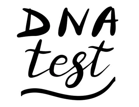 DNA test, Genetic testing, diagnostic. Lettering calligraphy illustration. Ve Stock Illustration