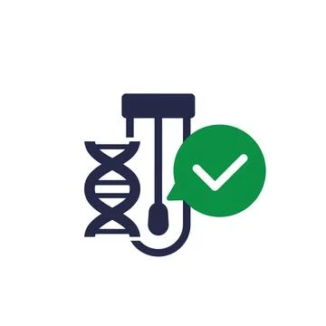 Dna test icon on white, vector Stock Illustration