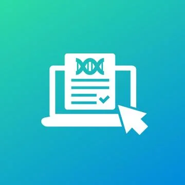 Dna test online icon, vector Stock Illustration