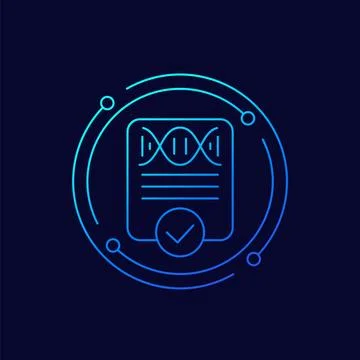 DNA test result icon, linear design Illustrazione stock