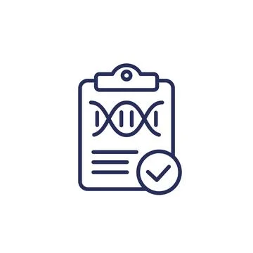 DNA test result line icon on white Stockillustratie