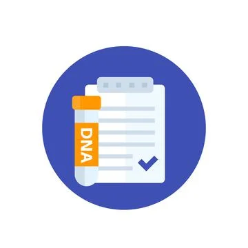 DNA test result vector icon on white Illustrazione stock