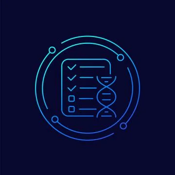 DNA test results icon, linear vector Illustrazione stock