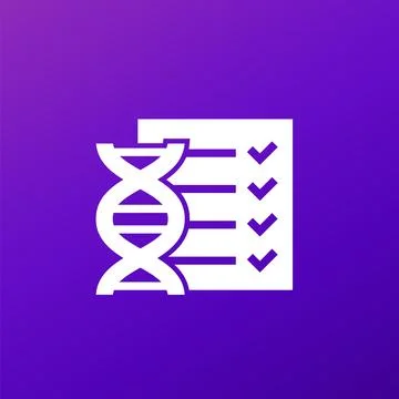 DNA test results icon, vector Illustrazione stock