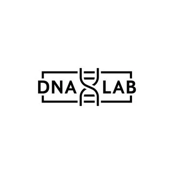 Dna test thin line logo Illustrazione stock