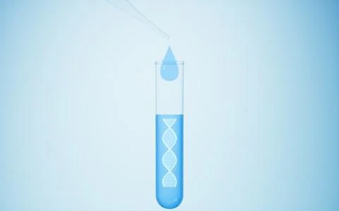 DNA in the test tube, 3d rendering. Illustrazione stock