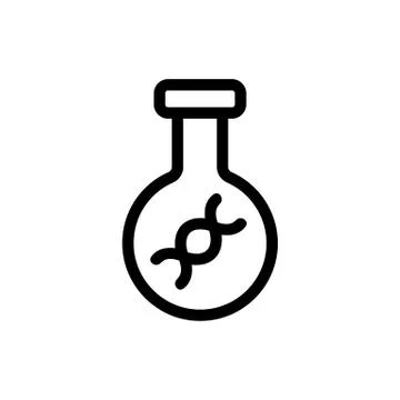 Dna test tube icon vector. Isolated contour symbol illustration 库存插图