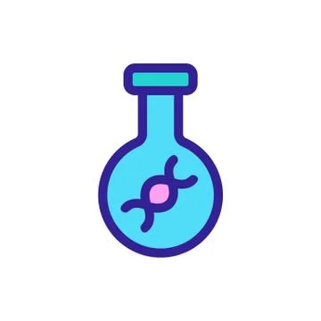 Dna test tube icon vector. Isolated contour symbol illustration Stockillustratie