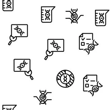 Dna Test Vector Seamless Pattern Stock Illustration