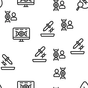 Dna Test Vector Seamless Pattern Illustrazione stock