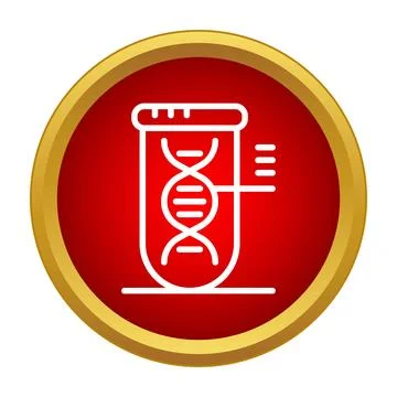 Dna testing analysis in lab tube icon Stockillustratie