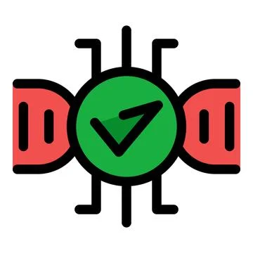 Dna testing showing positive result with check mark icon Stock Illustration