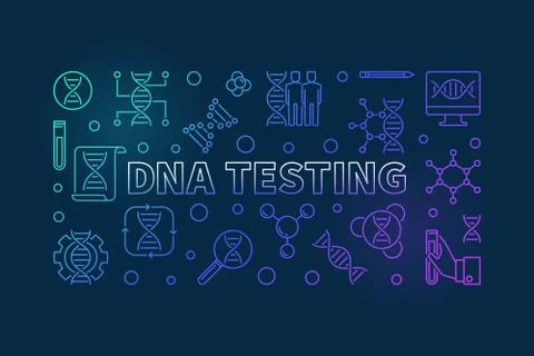 DNA Testing vector colorful outline banner or illustration Stock Illustration