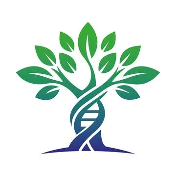 DNA Tree Logo Design Biotechnology Nature Branding Stock Illustration
