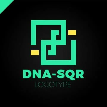 DNA two square concept logo template Stock Illustration