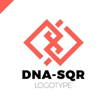 DNA two square concept logo template Stock Illustration