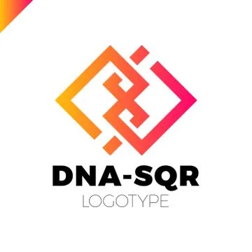 DNA two square concept logo template Illustration