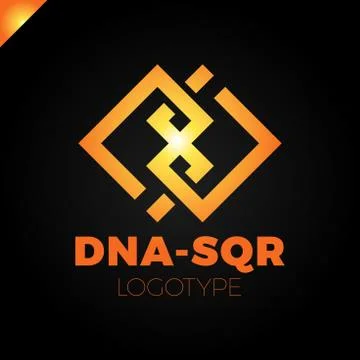 DNA two square concept logo template 스톡 일러스트