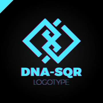 DNA two square concept logo template Illustration