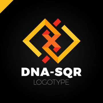 DNA two square concept logo template Stock Illustration