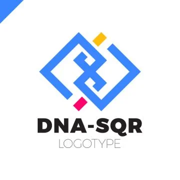 DNA two square concept logo template Stock Illustration