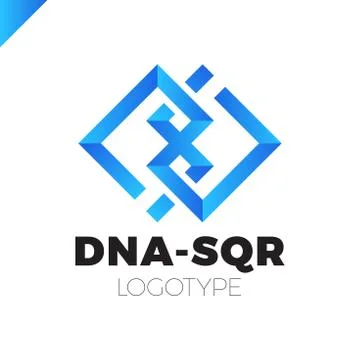DNA two square concept logo template Stock-Illustration