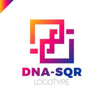 DNA two square concept logo template Stock-Illustration