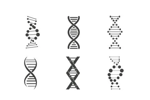 Dna vector Black lines white background Stock Illustration