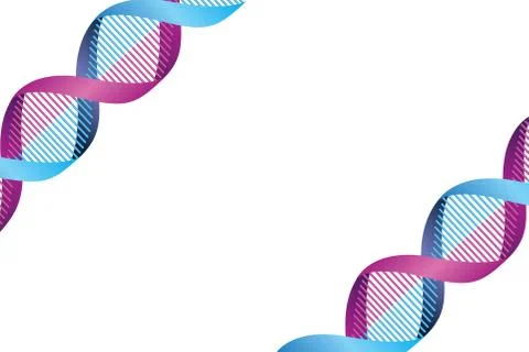 Dna vector blue line Blue background Stock Illustration