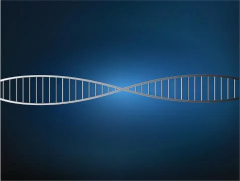 Dna vector blue line Blue background Stock Illustration