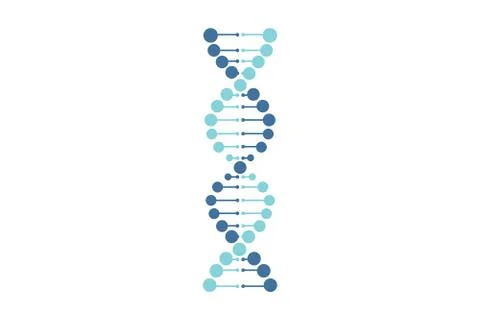 Dna vector blue line White background Illustrazione stock