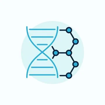 DNA vector flat icon Illustrazione stock