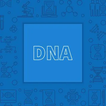 DNA vector square outline blue frame. Vector illustration Stock Illustration