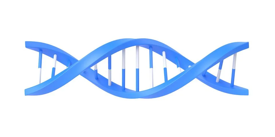 DNA on the white background. 3d render Stockillustratie