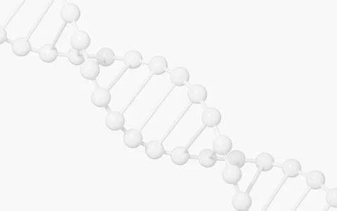 DNA with white background, 3d rendering. Stock Illustration