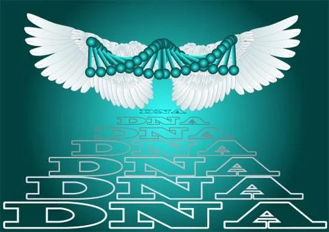 Dna witth wing Stock Illustration