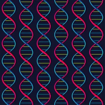 DNA(deoxyribonucleic acid) seamless pattern. Stock Illustration