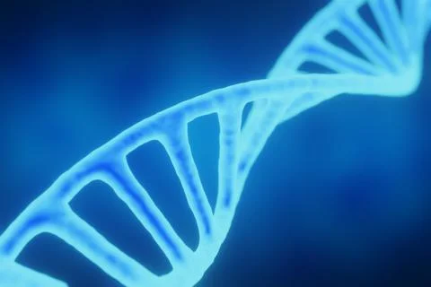 DNA.Deoxyribonucleic acid.DNA helix.Close-up.3D rendering. Stock Illustration