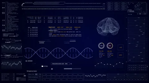 DNA.HUD technological futuristic background. Stock Footage 135405515