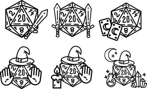 DND Dice Rpg board game character Stock Illustration