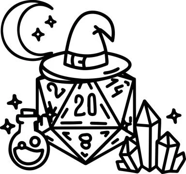 DND Dice Rpg board game character Stock Illustration