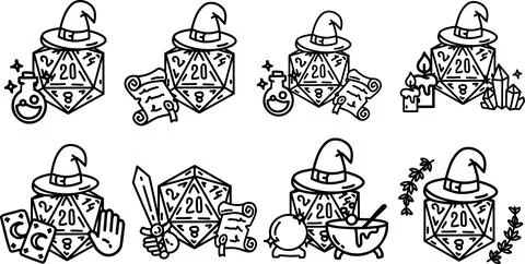 DND Dice Rpg board game character. Stock Illustration