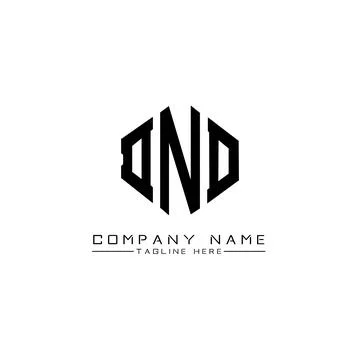 DND letter logo design with polygon shape. DND polygon and cube shape logo .. Stock Illustration