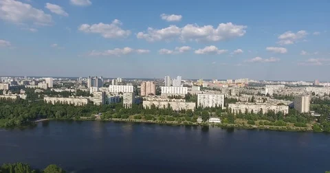 Dnepr River Kyiv city Stock Footage