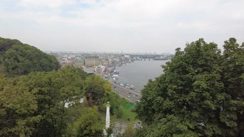 Dnepr River - Panorama of Kiev city - Ukraine - 1 動画素材 171384591