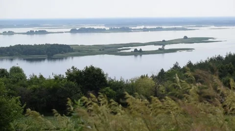 Dnepr river panorama. View from Vitachiv village Stock Footage 64681259