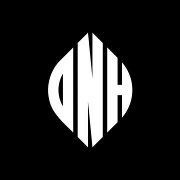 DNH circle letter logo design with circle and ellipse shape. DNH ellipse lett Stock Illustration