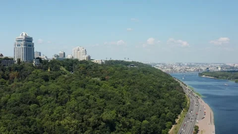 Dnieper river in Kiev. Stock Footage 160762428