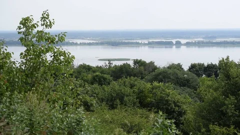 Dniepr river from Vitachiv view point Stock Footage 72902930