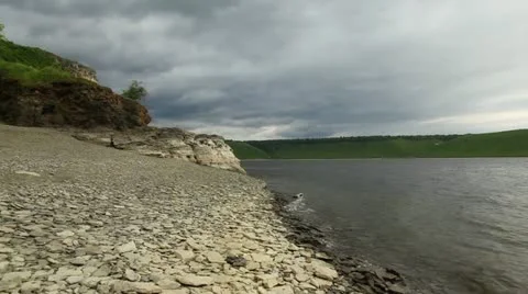 Dniester at Stormy Weather Stock Footage